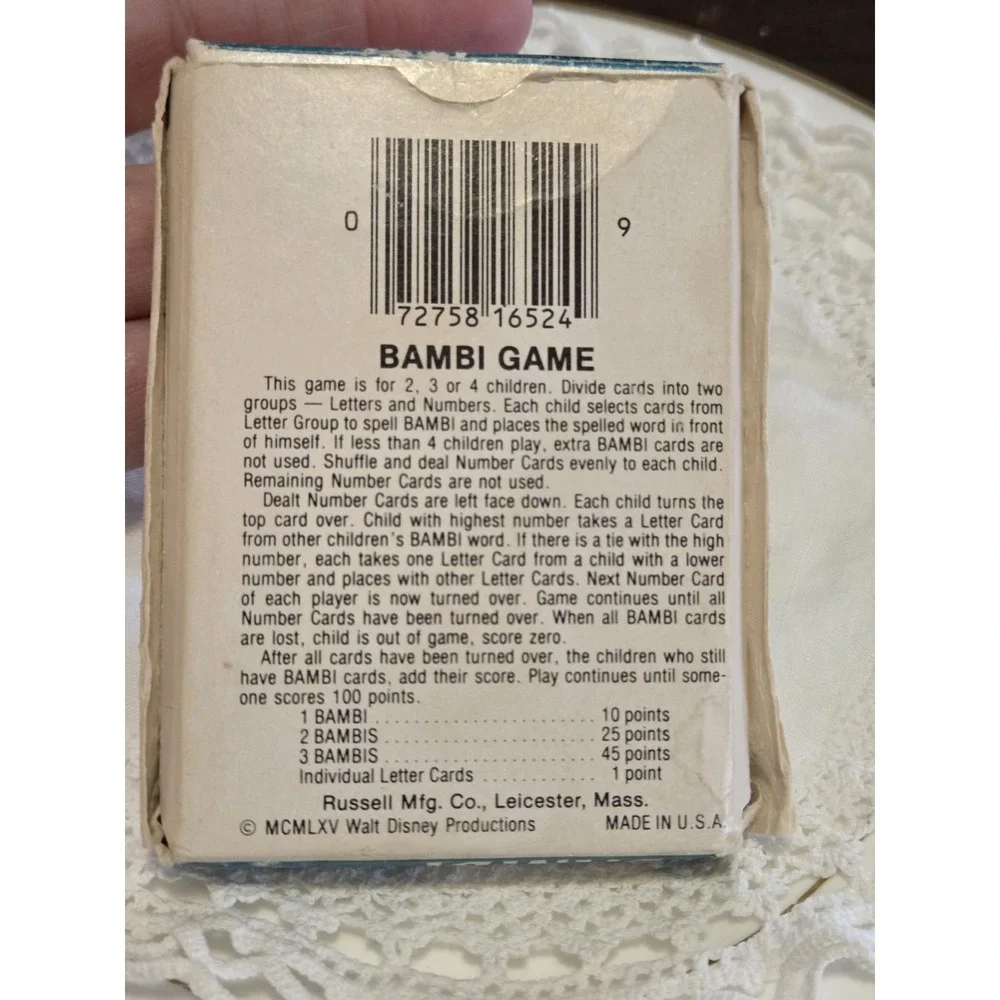 vintage 1946 Bambi card game, Disney Book And Thumper Plush
